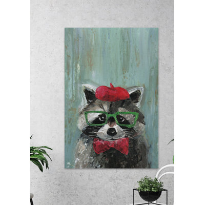 Raccoon The Painter - Wrapped Canvas Painting