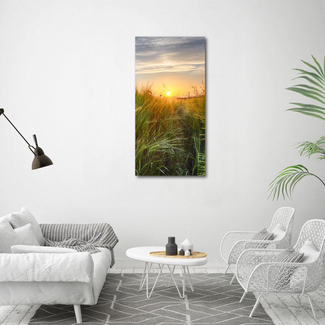 Leinwanddruck - Wandkunst - Drucke auf Leinwand - 60X120 Bild Bildthema: Kräuter auf Leinwand eine Schnur