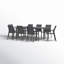Ensemble de salle à manger de jardin Calliana avec table de salle à manger extensible et chaises empilables entièrement assemblées-91592064-100710285