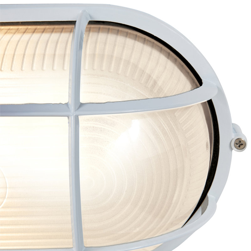 Luminaire d'extérieur à cloison en verre Zurcher, blanc, H 6,5 po x l 11 po x P 5 po