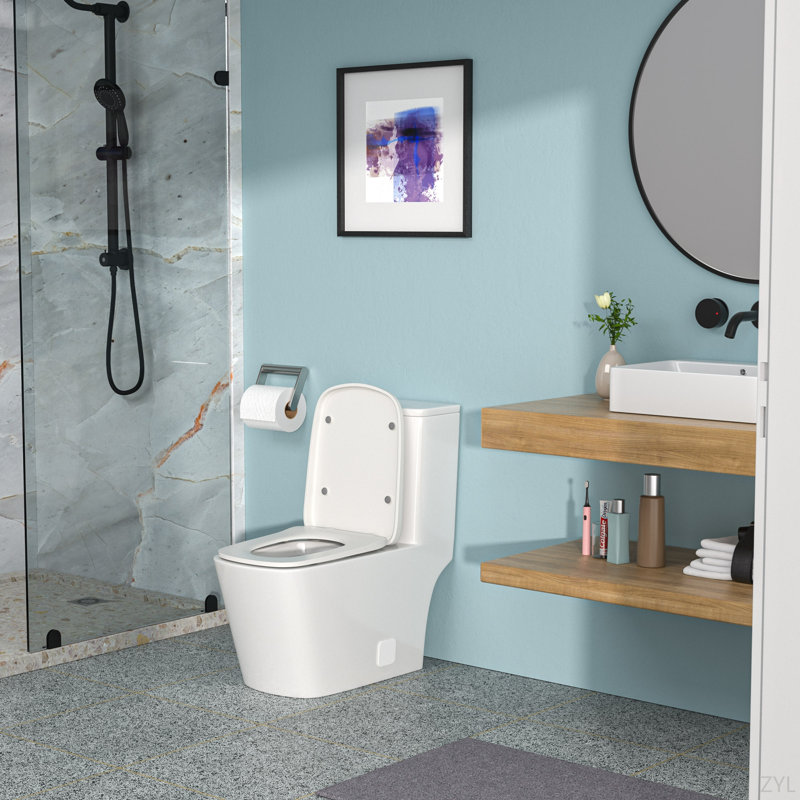 Toilette monobloc en céramique, avec chasse d'eau