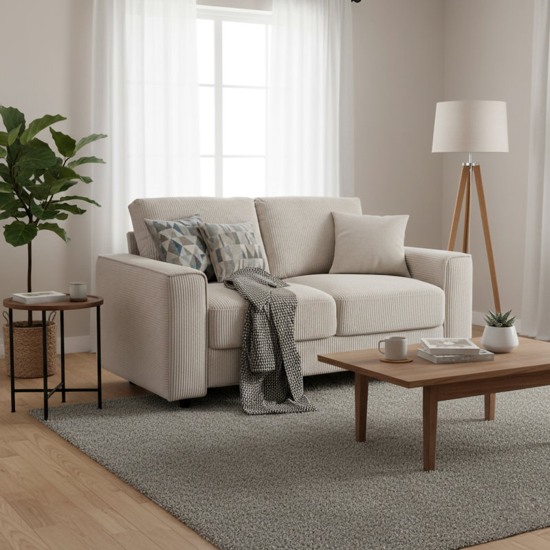 Causeuse capitonnée Modern, Beige