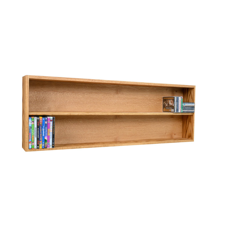 Shelf-Style Wooden CD/DVD/VHS Rack - 08 Series, Dark, 18" H x 52" W x 5.25" D