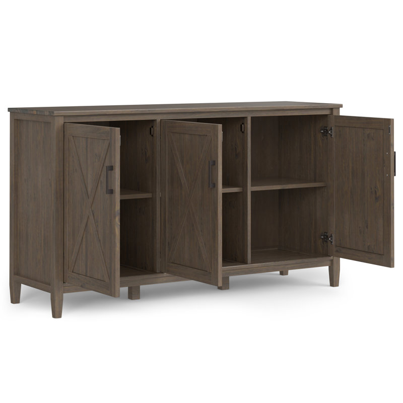 Buffet large en bois massif Ela