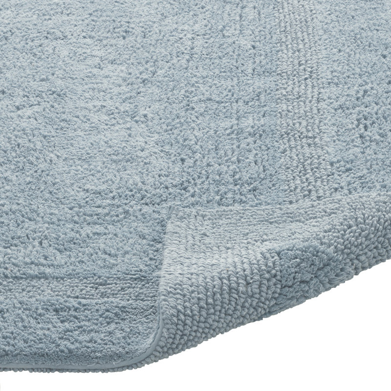 Rozanne Reversible Cotton Bath Rug, Blue, 24" x 40" Rectangle