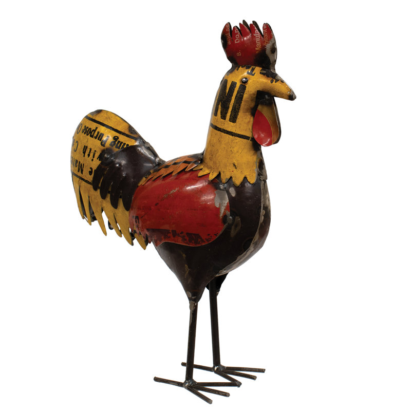 Recycled Metal Standing Rooster