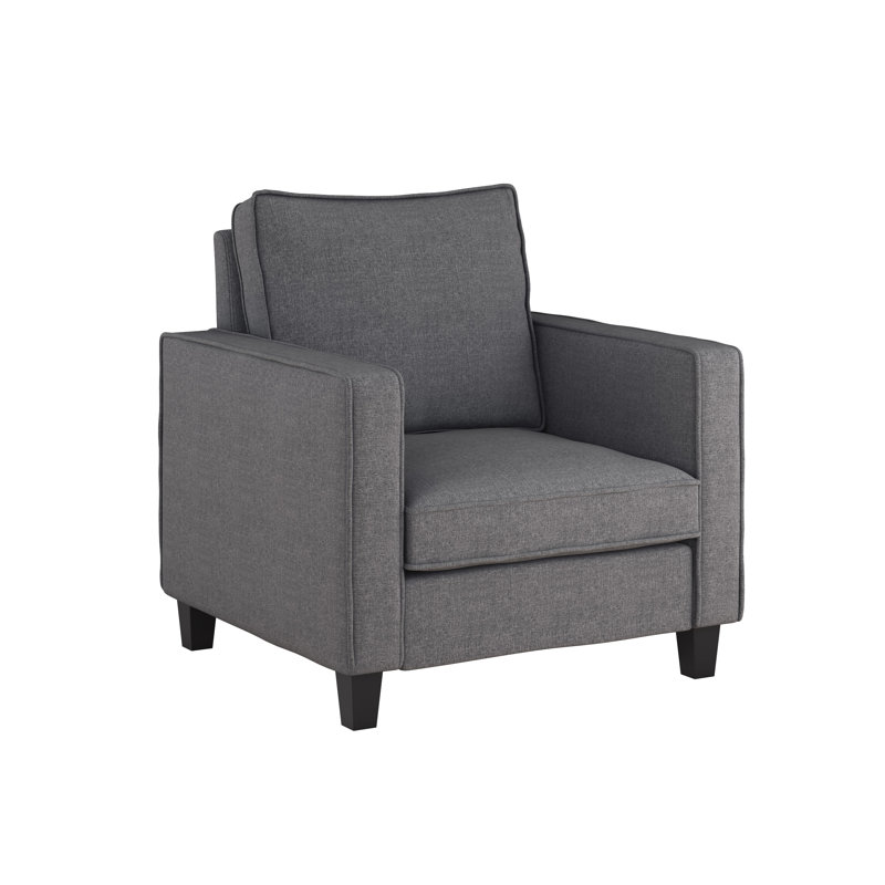Upholstered Armchair, Dark Gray Polyester