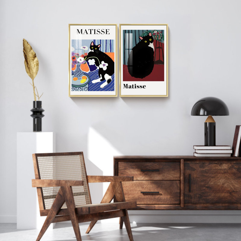 "Matisse", reproduction d'art encadrée sur toile par Henri Matisse, H 24 po x l 32 po x P 1,34 po, Encadrement doré