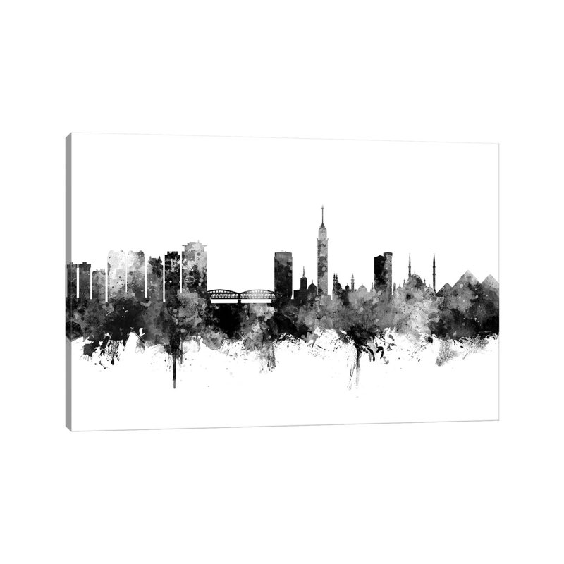 Cairo, Egypt In Black & White by Michael Tompsett - Wrapped Canvas Gallery-Wrapped Canvas Giclée