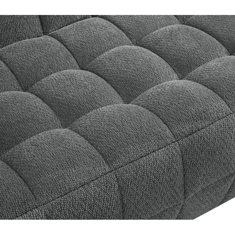Grey Lychee Velvet Full Compression Sofa