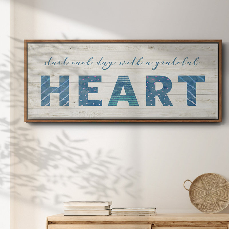 Grateful Heart- Framed Canvas, 20" H x 50" W