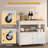 Rolling Kitchen Island With Storage Cabinet, 2 Drawers, Wood Top, Lockable Wheels, And Towel Rack, Portable Mobile Kitchen Cart