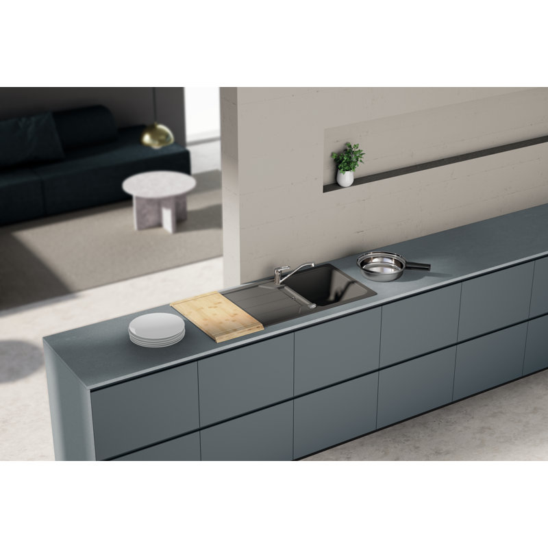Schock Single Bowl Inset Kitchen Sink, Asphalt