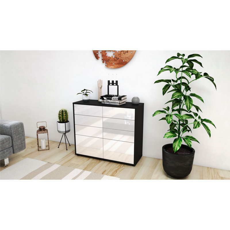 Ravenwood 92cm Sideboard, Anthracite/High-gloss white