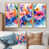 Toile avec cadre flottant or