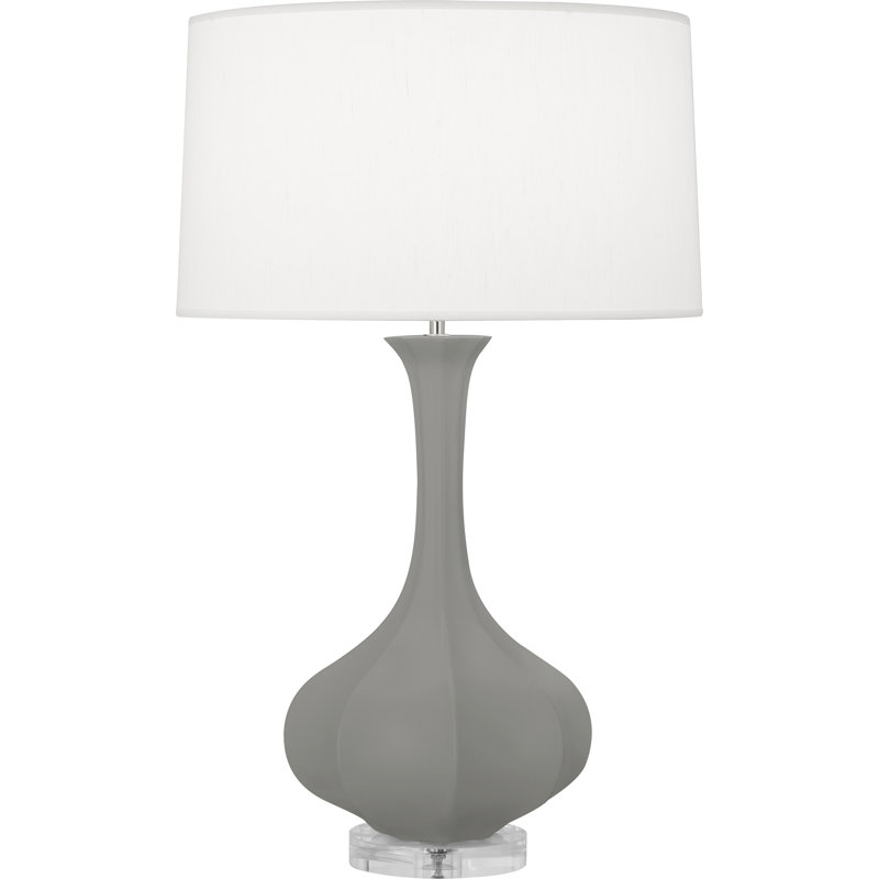 Pike Ceramic Table Lamp, Matte Smoky Taupe