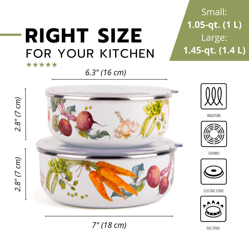 Contenant alimentaire pour aliments - ensemble de 2