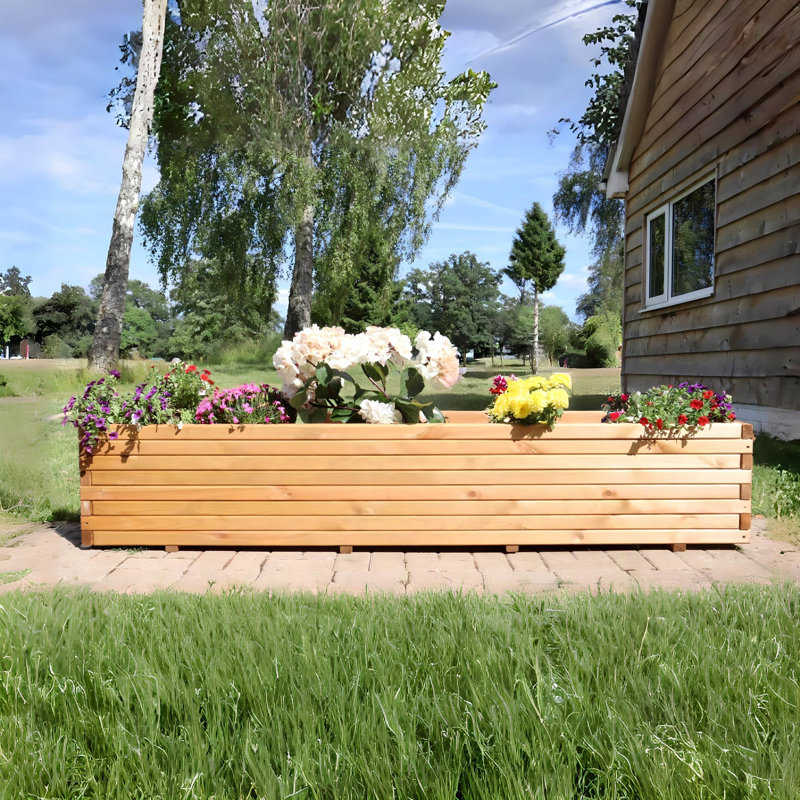 2m Pine Raised Trough Planter, 180cm W