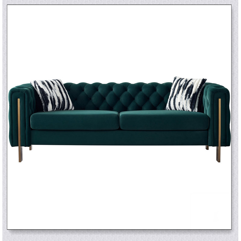 Canapé moderne en velours Base solide, confortable, durable et magnifique, Vert