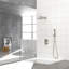 Douche carrée 10 pouces avec double tête - Finition nickel brossé, soupape équilibrée, pluie et têtes murales portatives carrées, nickel, douchette-117432617
