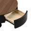 Ensemble de 2 tables basses rondes gigognes, table basse avec tiroir de rangement, table centrale en plastique noir pour le salon, grand: 27,56 po, petit: 19,69 po