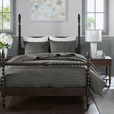 Madison Park Signature Serene 3 Piece Hand Quilted Cotton Quilt Set