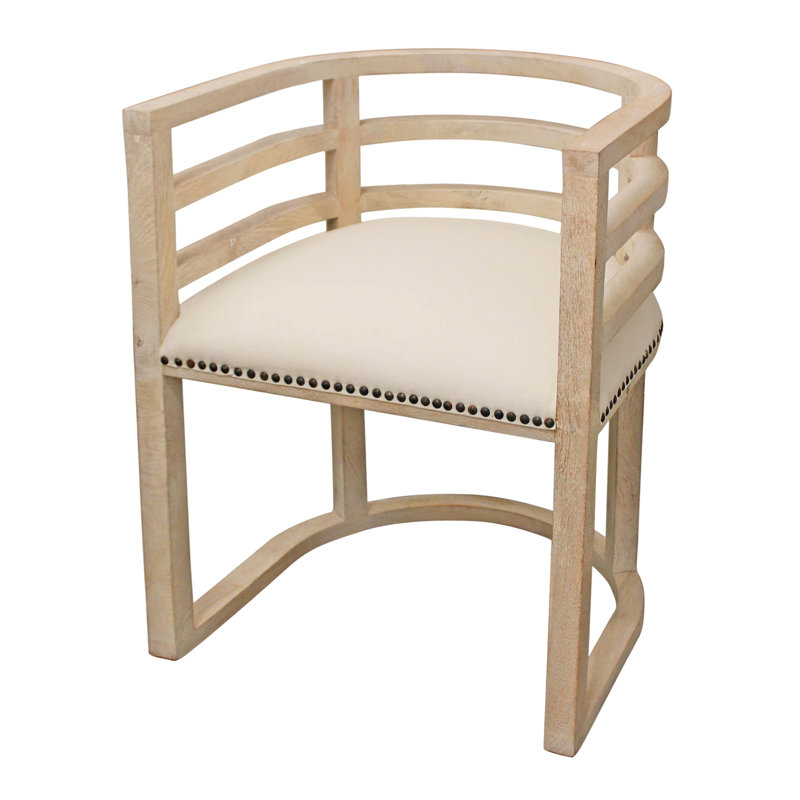 Fauteuil demi-tonneau en lin 21 po