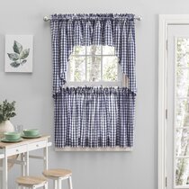  Woven Trends Farmhouse Curtains Kitchen Decor, Buffalo Plaid  Gathered Swags, Classic Country Plaid Gingham Checkered Design, Farmhouse  Decor (Navy Blue, 72 W x 63 H Swag Pair) : Home & Kitchen