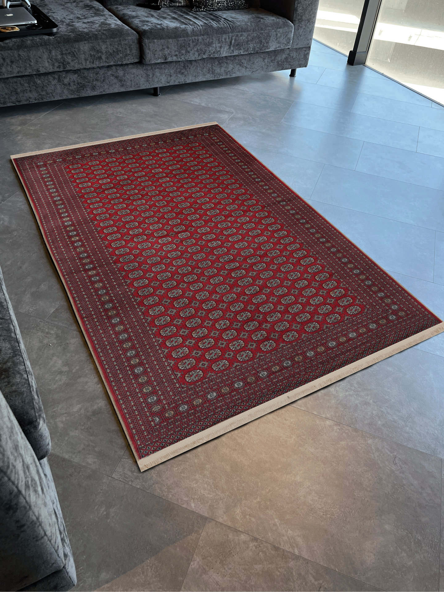 Bloomsbury Market Red-Themed Ethnic Traditional Motif Patterned Fringed ...
