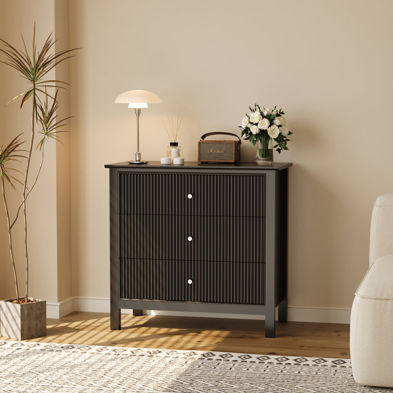 Commode 3 tiroirs Modern, Noir