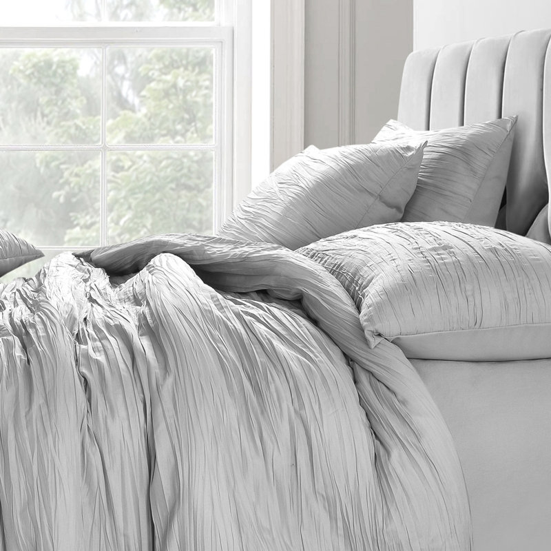S/B Calais Crinkle Grey Duvet Set