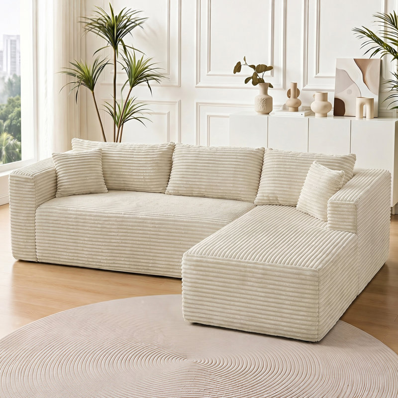 Canapé modulaire en velours côtelé 105 pouces