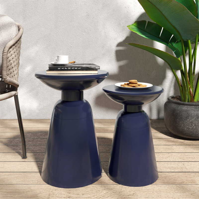 Table de bout en métal S / 2, Navy Blue