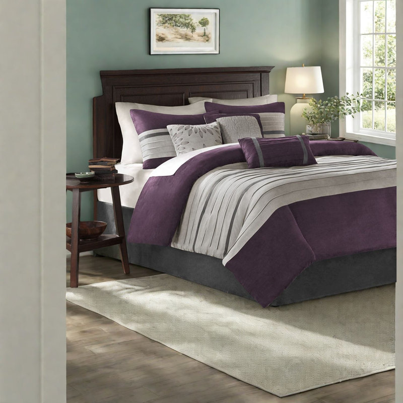 Ensembles de literie en faux suède doux pour un très grand confort transitionnel mauve