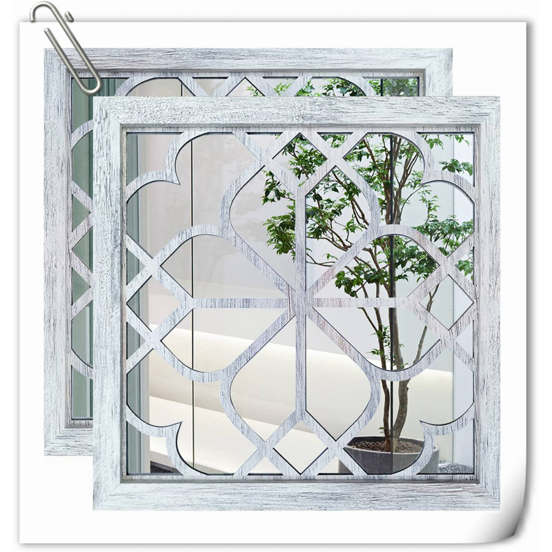 Ensemble de 2 décorations murales, Blanc, H 1 po x l 16 po x P 16 po