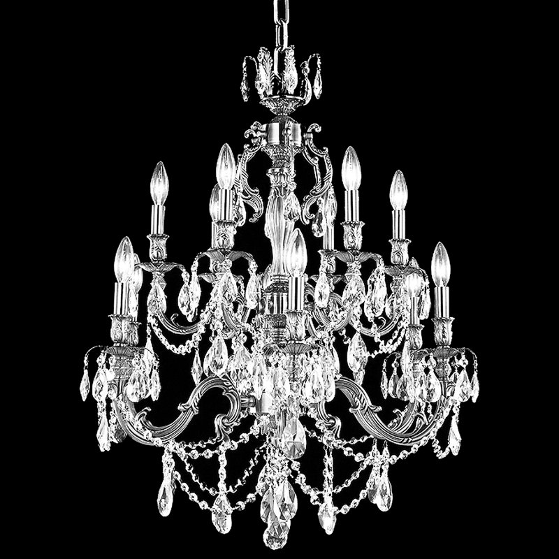 Brindisi 12 - Light Chandelier, Clear, Swarovski Strass, Monaco Bronze