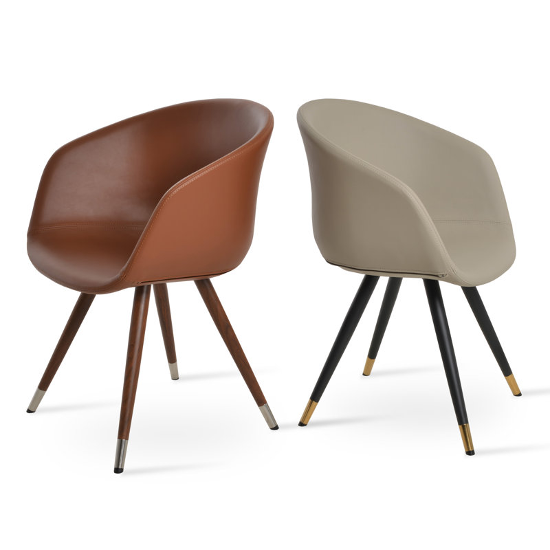 Tribeca Star Ring Arm Chair, Black/Brass, Hazelnut