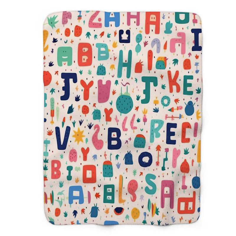 Lettres à lettres - couverture sherpa de qualité supérieure 1 pièce, Grand lit
