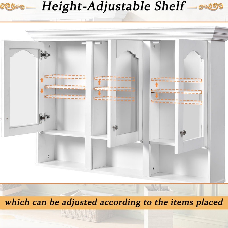 47.8" Bathroom Shelf Cabinet - 6 Spacious Shelves, Airflow Design Modern With 5+ Shelves 3 Open Compartments, Storage