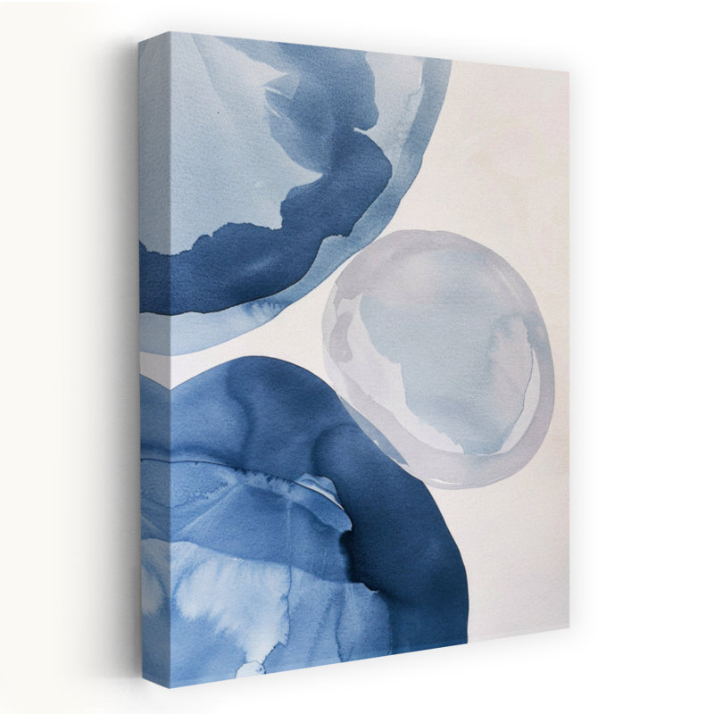 «Azure Whispers», art mural éthéré contemporain abstrait, H 24 po x l 16 po