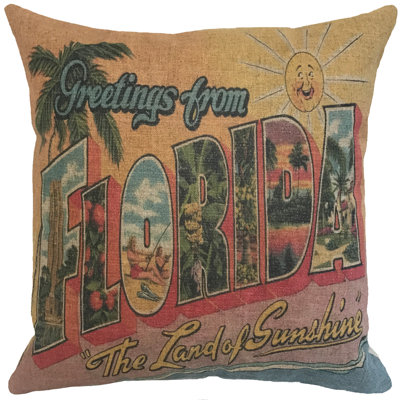  Florida Sunshine Linen Throw Pillow