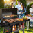 Royal Gourmet 28-Inch Barrel Charcoal Grill with Side Shelves, Black