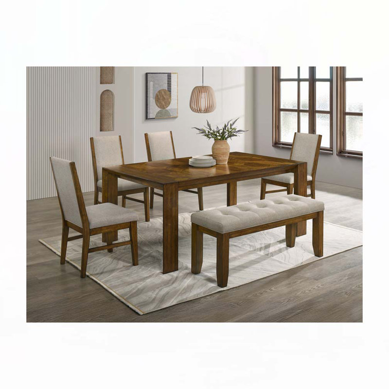 Chaises de salle à manger rembourrées en tissu doux et neutre