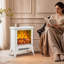 HOMCOM 37 cm W White Electric Fireplace