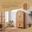 Armoire haute cintrée UNABO avec portes en rotin et étagères réglables, armoire de rangement à 4 portes-131132521