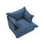 Chaise d'appoint moelleuse en chenille rembourrée bleu marine avec coussins surdimensionnés-621732079