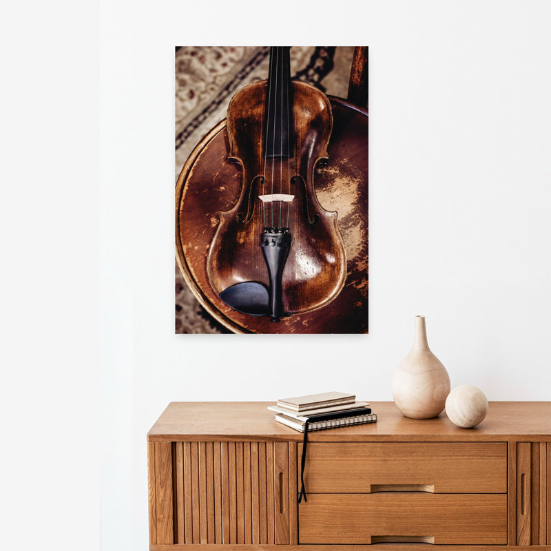 «Well-Aged Violin», art abstrait rétro, H 24 po x l 16 po