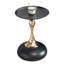 Petite table ronde pour la vie - table basse d'appoint noire, élégante avec fonction dorée, polyvalente et fonctionnelle, facile à assembler, avec accents de bureau