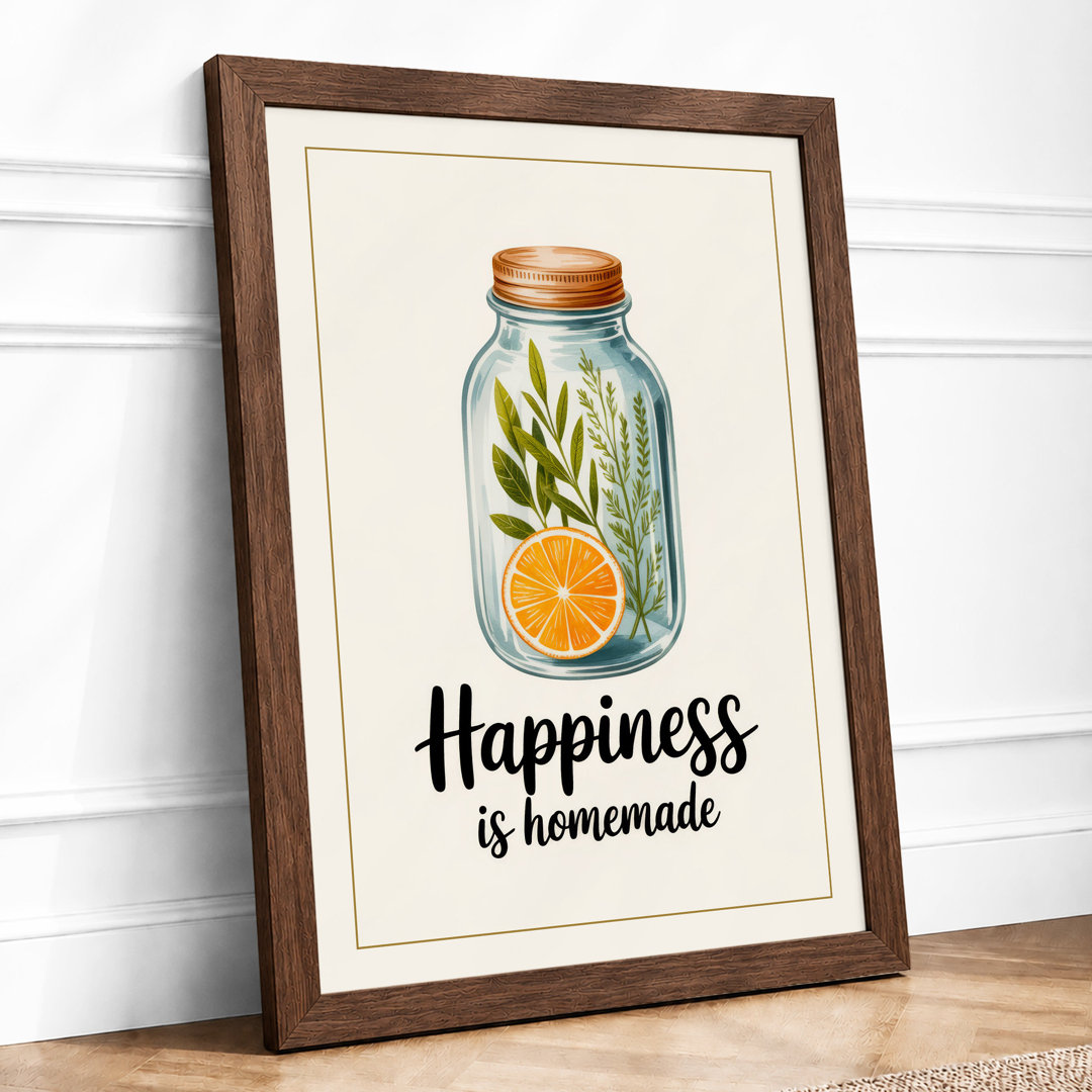 Happiness Is Homemade Minimalist Framed Art Print