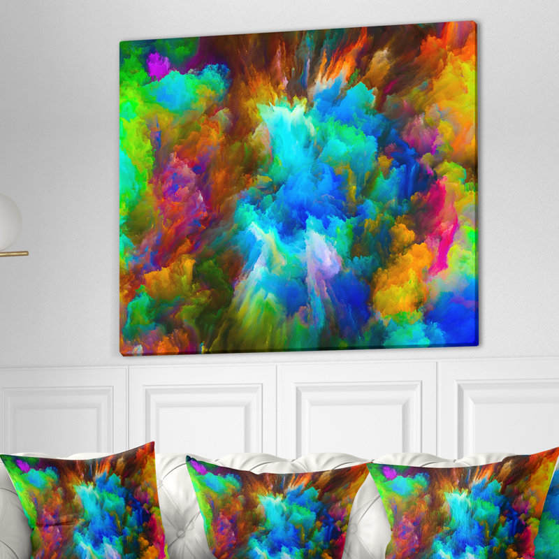 « color 3d explosion », reproduction d’impression sur toile tendue, H 30 po x l 40 po x P 1,5 po